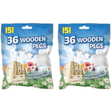 Traditional Wooden Clothes Pegs 2 x Bags Of 36 Washing Line Pegs 7cm