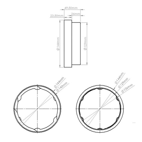 SPARES2GO Vent Hose Connector Adaptor Threaded Duct Pipe Outlet Ring (5" / 125mm) 1