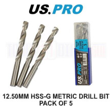 US PRO Tools 12.50MM HSS-G Metric twist Drill Bit Pack Of 5 2441
