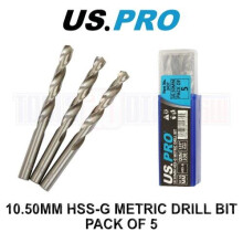 US PRO Tools 10.50MM HSS-G Metric twist Drill Bit Pack Of 5 2437