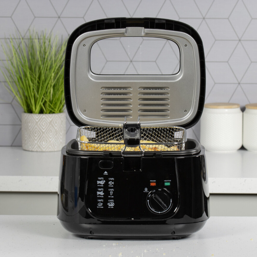 Quest 35239 2.5L Deep Fryer / Removable Lid & Adjustable Temperature, Black