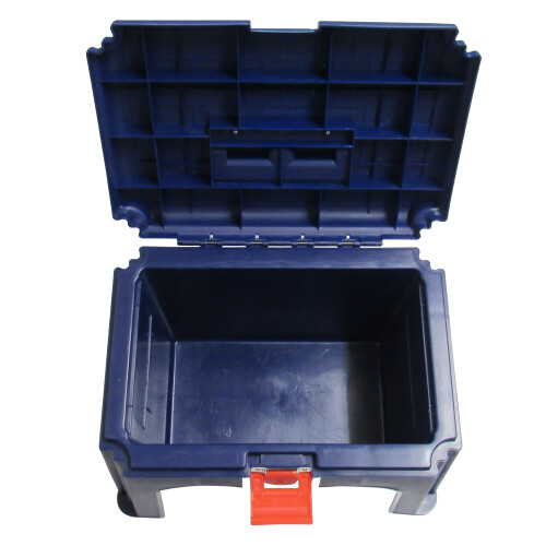 Large Tool Storage Box Blue (Plastic Step Stool Utility Case) 1