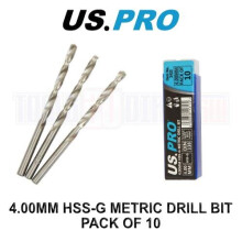 US PRO Tools 4.00MM HSS-G Metric twist Drill Bit Pack Of 10 2422