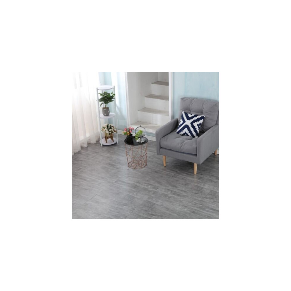 60cm Square Marble Effect Vinyl Floor Tiles Self Adhesive Flooring Planks Lino (Grey Wood, 1 x Pack of 11 = 4m²) - Image 2