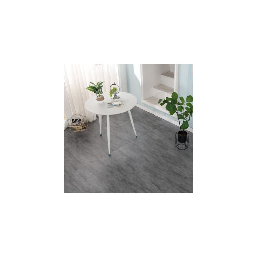 (Slate Grey, 2 x Pack of 11 = 8m²) 60cm Square Marble Effect Vinyl Floor Tiles Self Adhesive Flooring Planks Lino