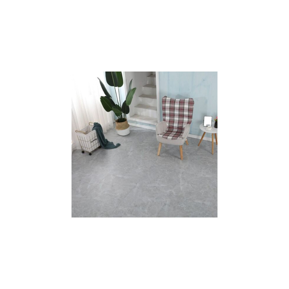 (Grey Carrara Marble, 1 x Pack of 11 = 4mÂ²) 60cm Square Marble Effect Vinyl Floor Tiles Self Adhesive Flooring Planks Lino