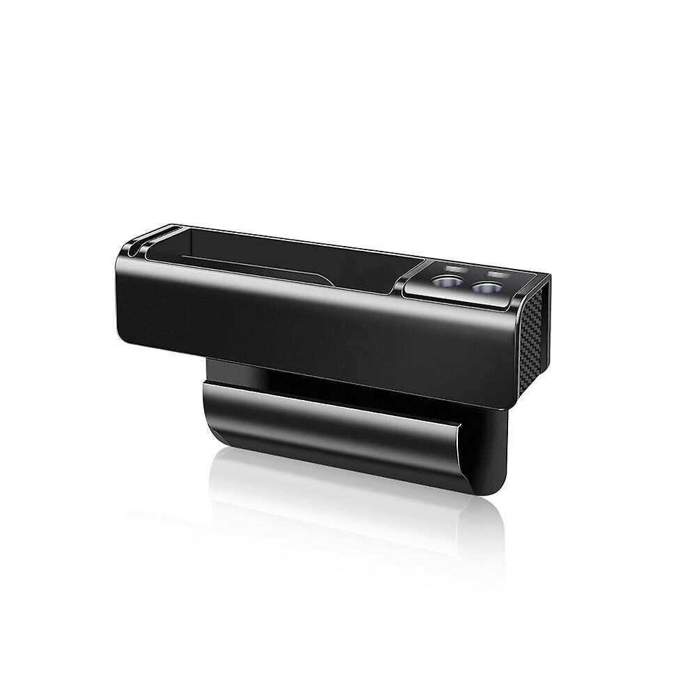 (Black) Car Seat Gap Filler Organizer Center Console Storage Box With Phone Charging Port Black 768645193067