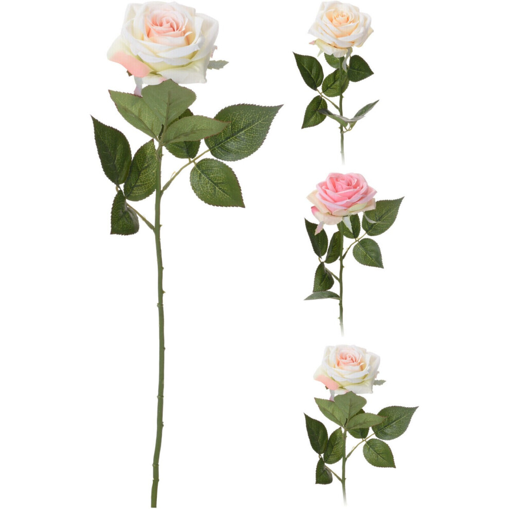 (3x Roses) Tall Artificial Flowers Plants In/Outdoor Fake Garden Wedding Home Decor Bouquet