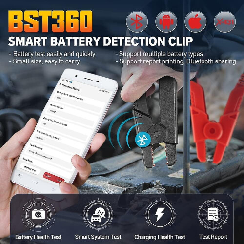 Launch Bst360 Battery Test Clip Analyzer Car Battery Tester Auto Alternator Analyzer 2