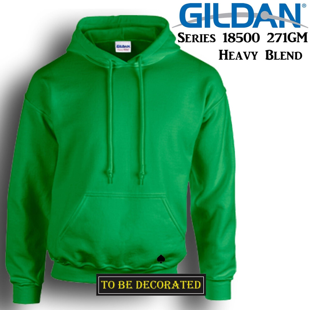 (M) Gildan Irish Green Hoodie Heavy Blend Hooded Sweat Mens Pullover