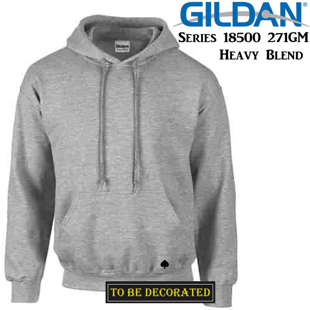 (S) Gildan Sport Grey Hoodie Heavy Blend Basic Hooded Sweat Sweater Mens S - 5XL