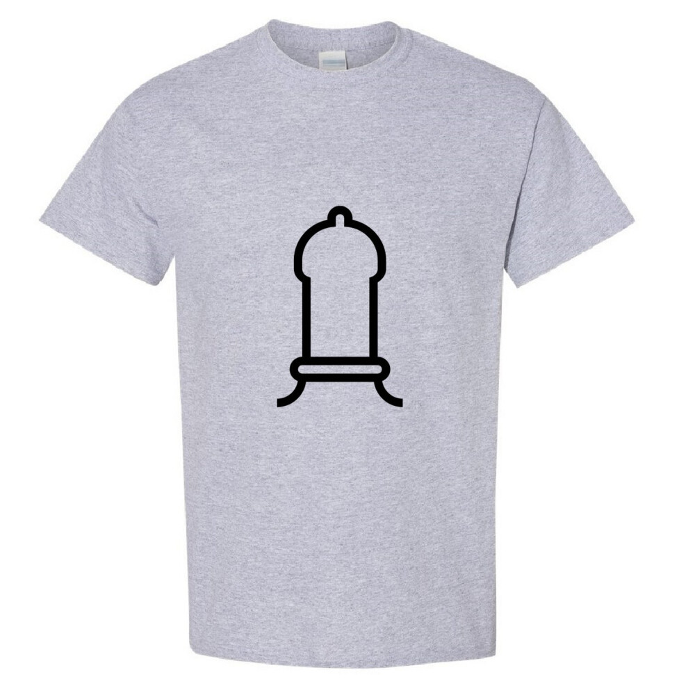 (Sport Grey, S) Adult Dick Penis Condom Joke Funny Art Men T Shirt Tee Top