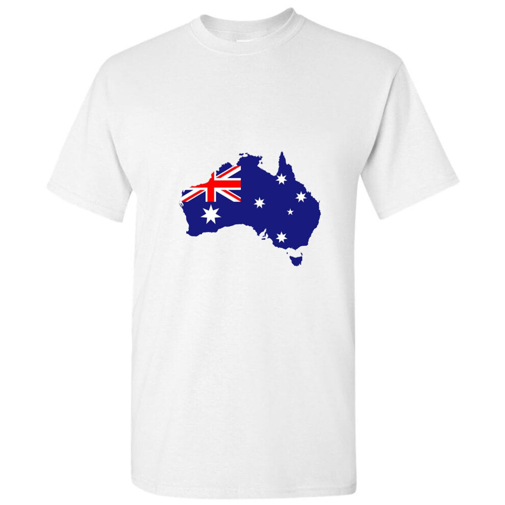 Gildan (Xl) Australian Australia Map Flag Country States Men T Shirt Tee Top White