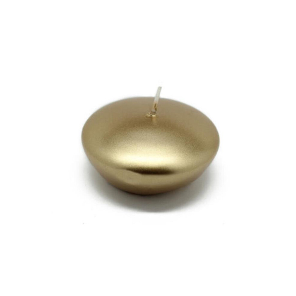 Foyer Supplies 3 In. Metallic Floating Candles -12Pc-Box Gold