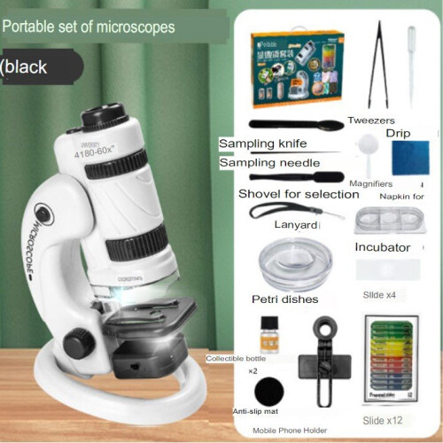 (white and black) Portable microscope science puzzle to explore 1