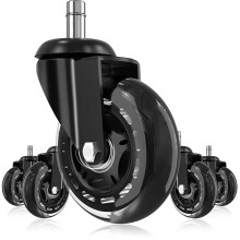 5pcs Office Chair Castors 3 Inch Durable Replacement Wheels With Insert Stem
