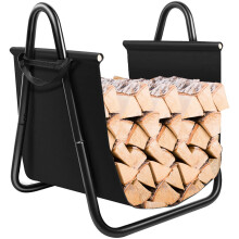 Firewood Storage Holder Firewood Log Holder w/ Canvas Tote Carrier