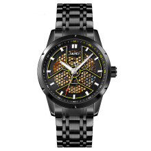 (yellow) Fashion honeycomb mesh mechanical men's watch