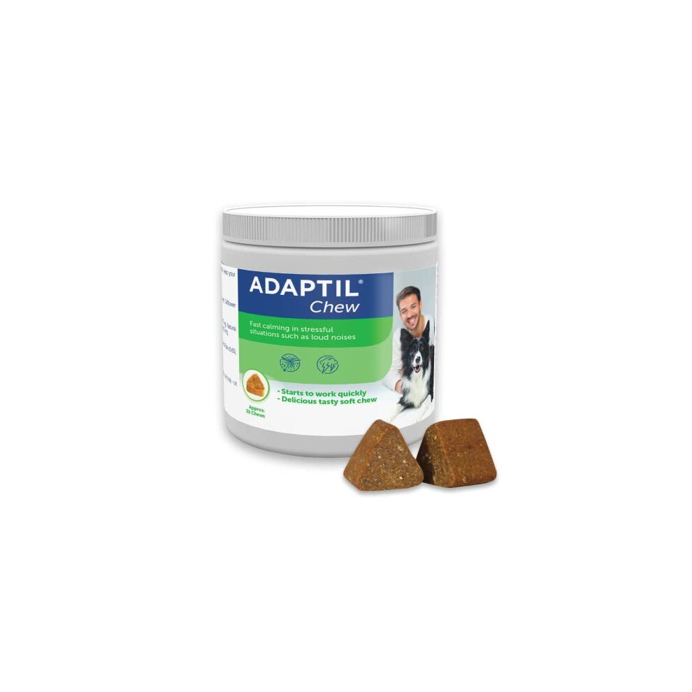 Adaptil Calming Chews For Dogs For Fast Acting Stress And Anxiety Relief 30 Chews, Brown