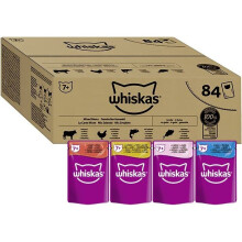 Whiskas 7+ Mixed Selection in Jelly 84x85g Pouches, Senior Cat Food