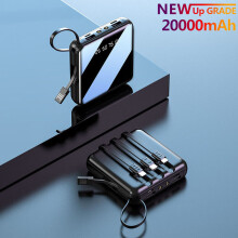 Mini Power Bank, 3 in 1 20000mAh Phone Charger, Dual USB Ports 5V/2.1A