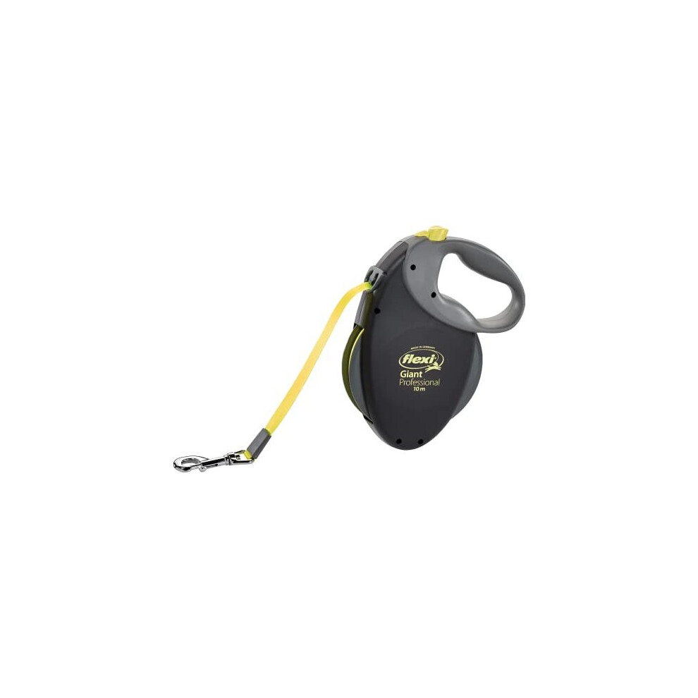 Flexi Giant Neon Tape Large 8M Retractable Dog Leash/Lead For Dogs Up To 50Kgs/110Lbs Black