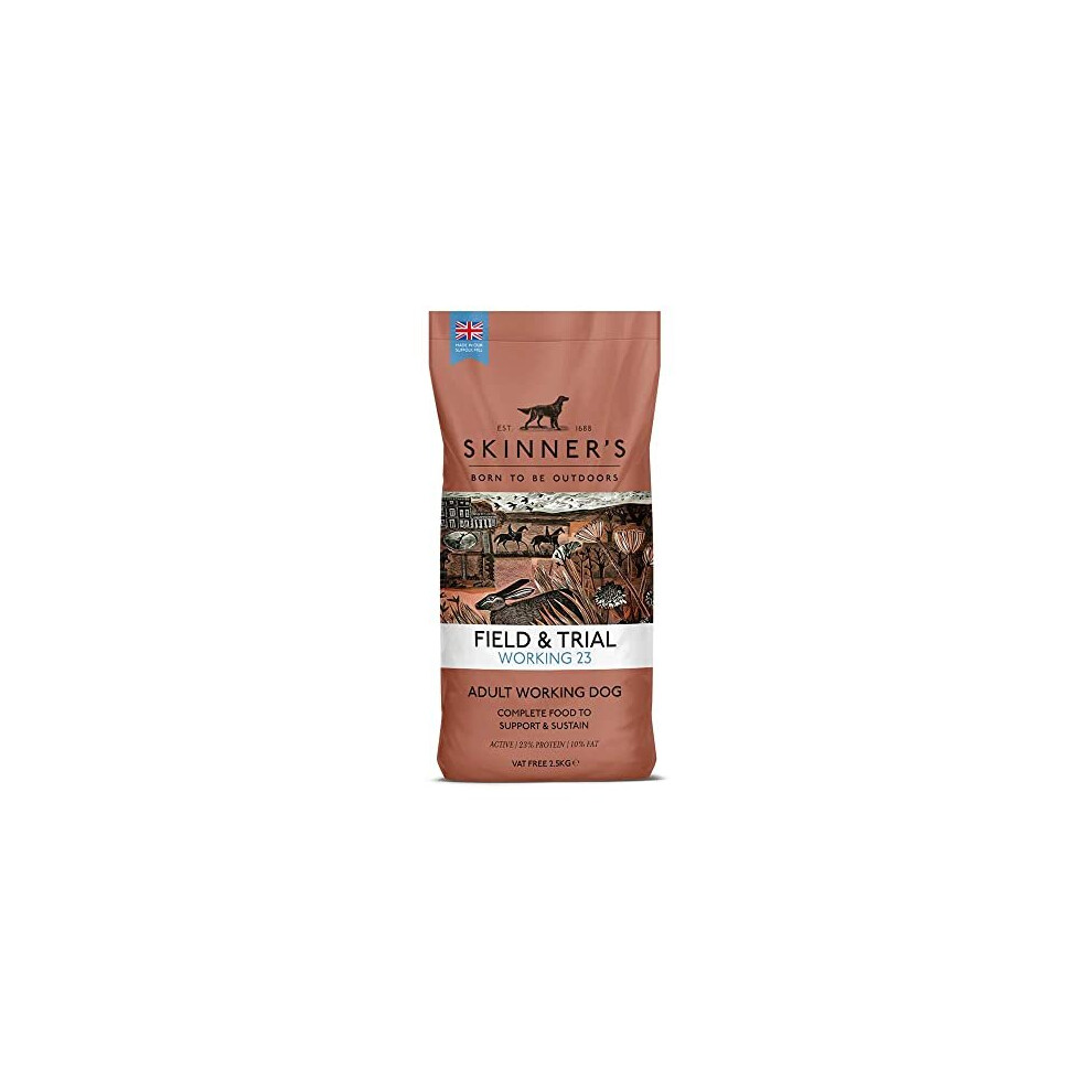 Skinner?s Field & Trial Working 23, 2.5kg ? Complete Dry Adult Dog Food, For Very Active Dogs, with Beef