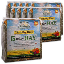 Tigerbox 10 Kilogram Natures Own Timothy Rich 5 a Day Hay Foraging Feed for Rabbits Guinea Pigs Chinchillas