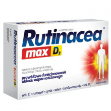 Rutinacea Max D3 60 tab Wzmocnij Odpornosc kosci zeby Immunity booster Vitamin D