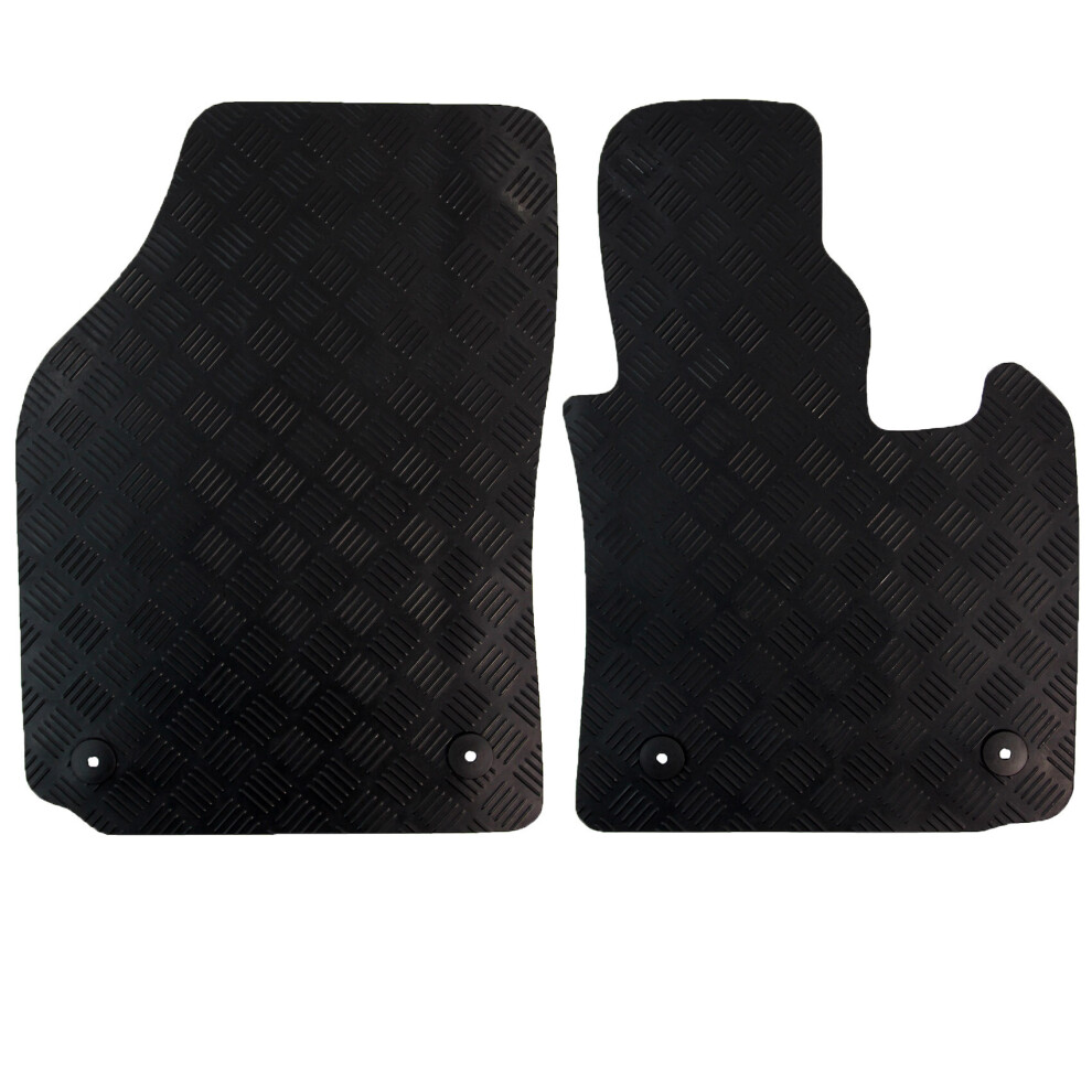 Fits VW Caddy 2010 on Rubber Car Van Mat 2pc Set Volkswagen