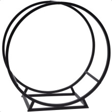 Log Storage Holder Rack Modern Fireplace Indoor Outdoor Circular Stand