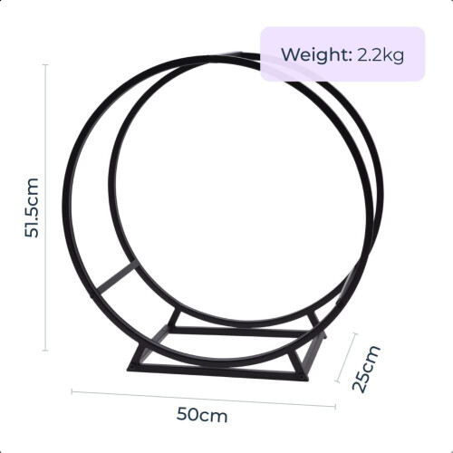 Log Storage Holder Rack Modern Fireplace Indoor Outdoor Circular Stand 1