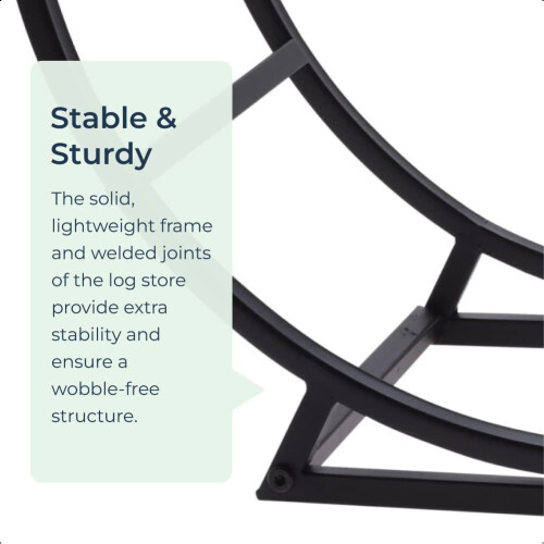 Log Storage Holder Rack Modern Fireplace Indoor Outdoor Circular Stand 2