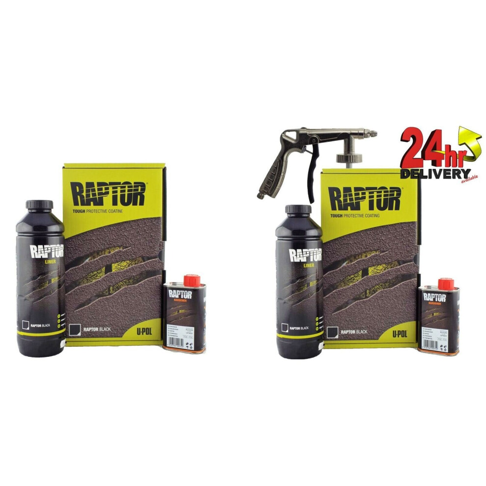 Raptor 1 litre Black x 2 plus Underbody gun