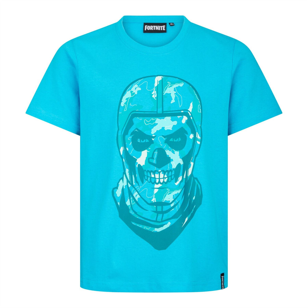 FORTNITE | Toys & Gamers | SKULL TROOPER | Blue | Short Sleeved | Unisex Kids | Crew | Gaming Cotton T-Shirt Sizes 14 Years