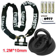 (1.2M) FD-MOTO  Motorbike Motorcycle Chain & Disc Lock & Wall Anchor Security Bike 1~2m