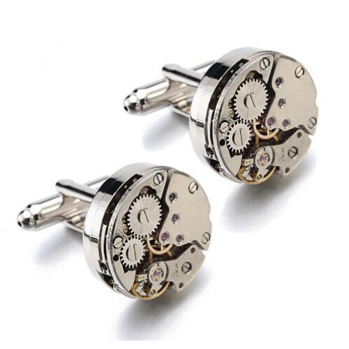 (silver with words) Men's cufflinks shirt casual 1