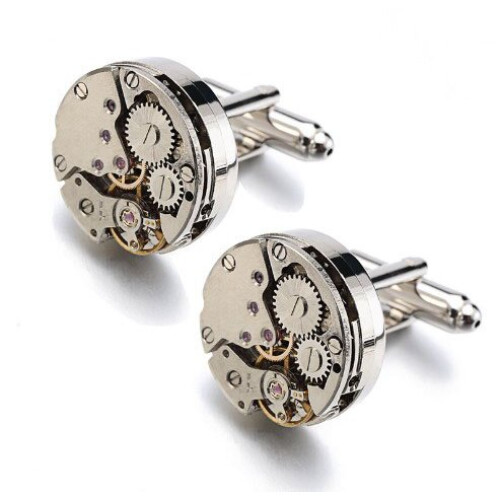 (silver with words) Men's cufflinks shirt casual 2