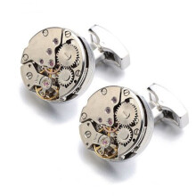 (silver with words) Men's cufflinks shirt casual