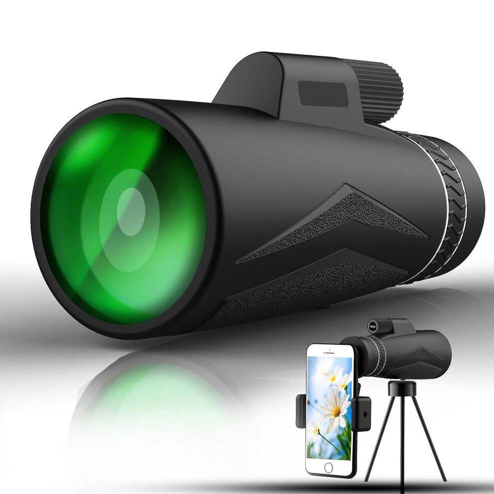12X50 High Power Ed Glass Monocular Telescope With Smartphone Holder Tripod 755379750185