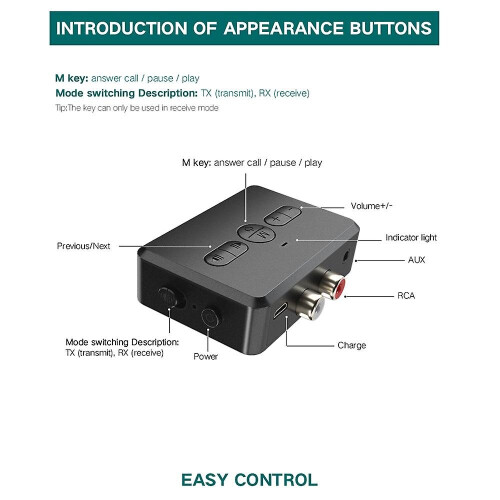 Bluetooth Transmitter Wireless Bluetooth 5.0 Audio Compatible Receiver Adapter 1