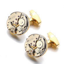 (silver+gold) Men's cufflinks shirt casual