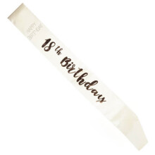 Birthday Rose Gold on White Sash (18th)