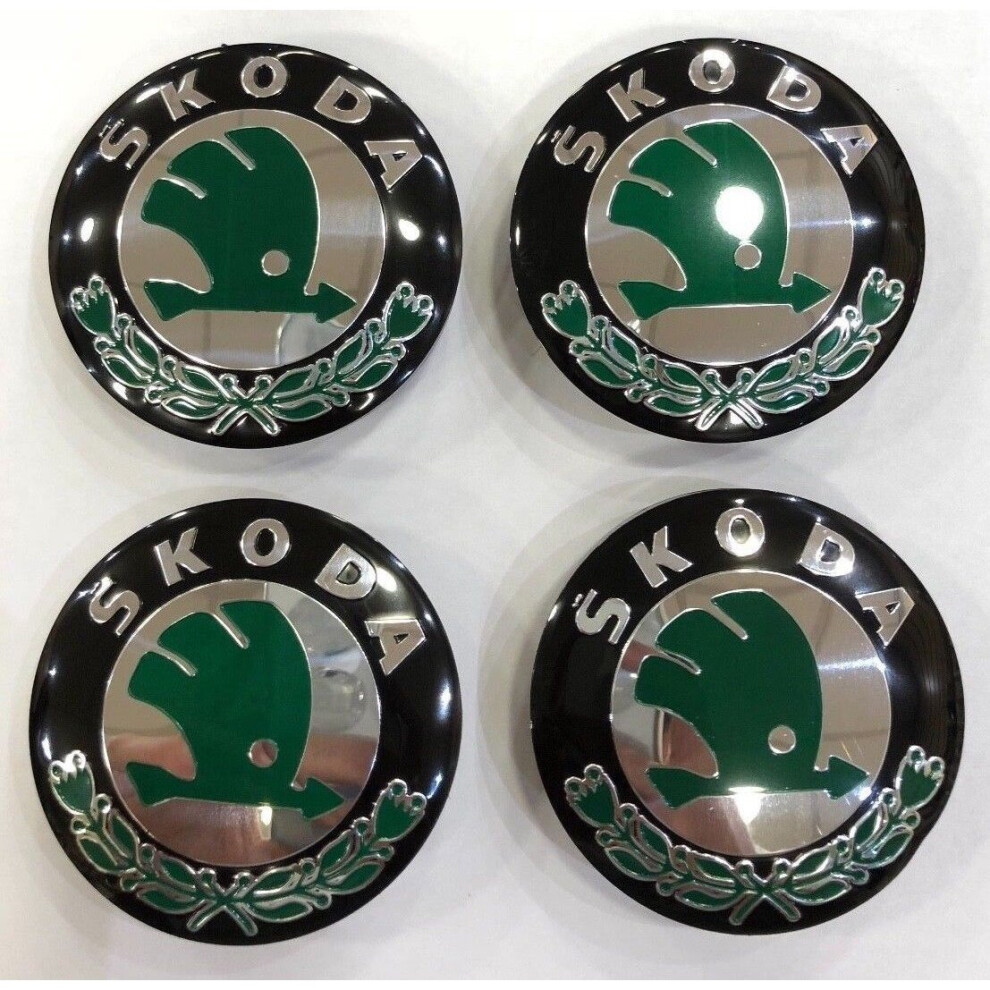 4x Genuine New SKODA CENTRE CAPS Wheel Hub For Citigo Fabia Felicia Octavia Yeti 56MM-image-OPC-PB9GHBJ-NEW