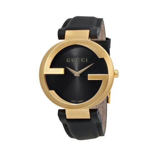 GUCCI Gucci YA133326 Interlocking Black Dial Gold Tone Ladies Watch