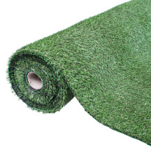GardenKraft 26079 4m x 1m 15mm Pile High Artificial Grass - Dark Green, Realistic Look, UV Protected 5 Years
