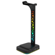 Rgb Headphone Stand Gaming Headset Holder With 2 Usb Charger And 3.5mm Port