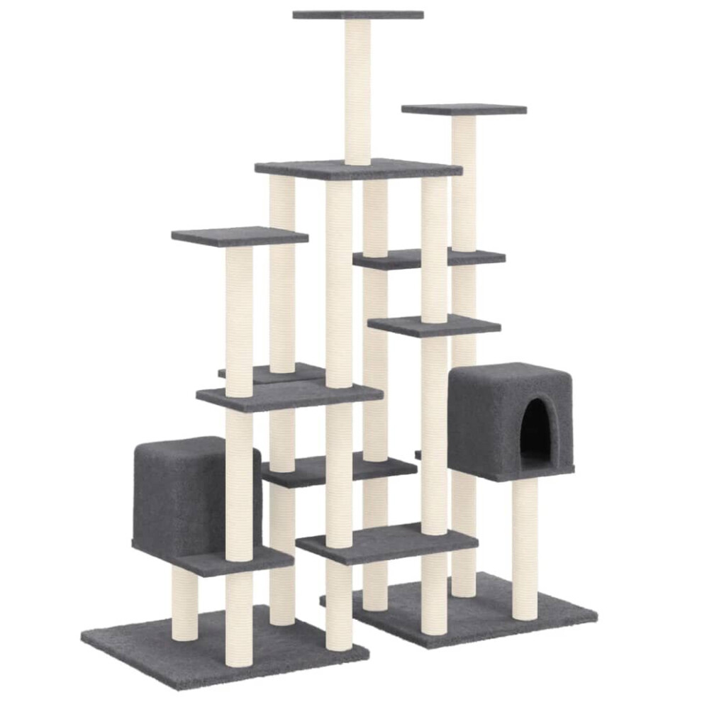 (Dark grey) vidaXL Cat Tree with Sisal Scratching Posts Cat Activity Centre Multi Colours