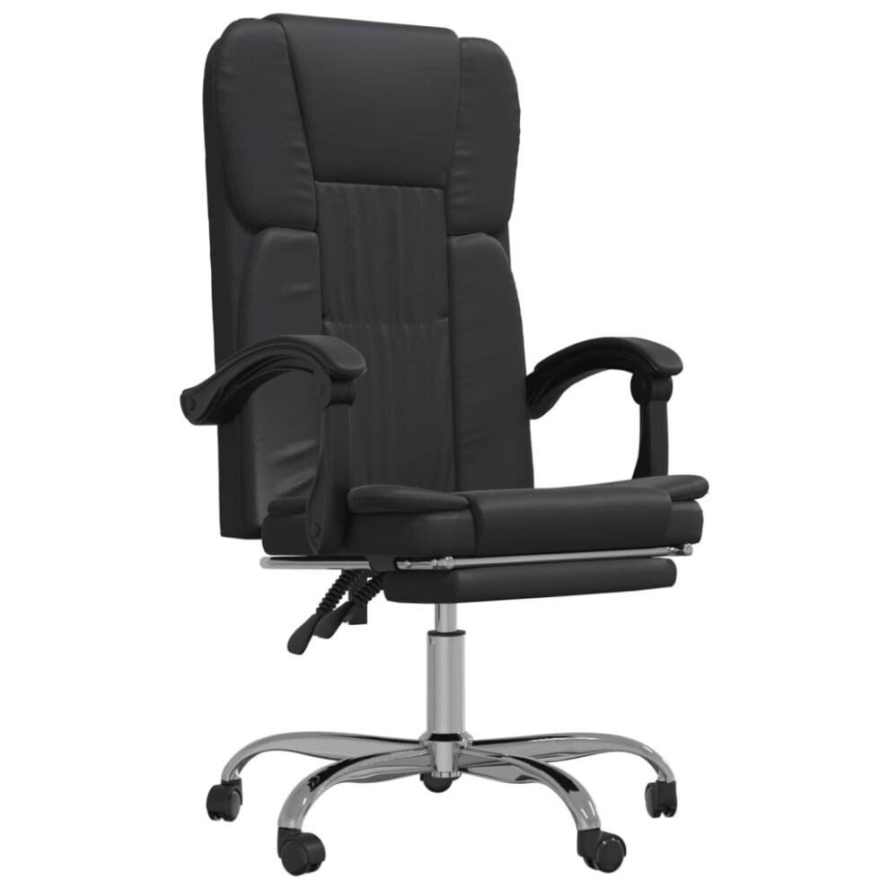 (Black) vidaXL Reclining Office Chair Faux Leather Computer Desk Seat Multi Colours