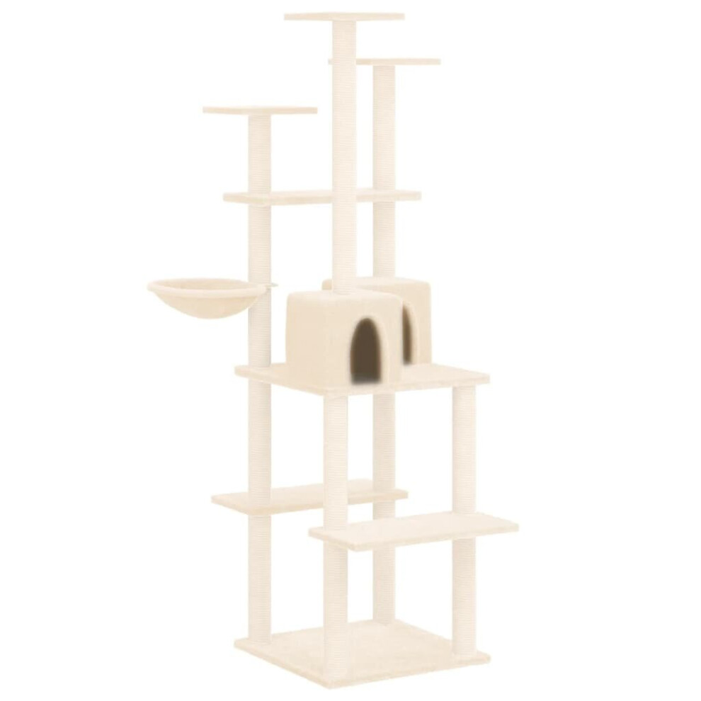 (Cream) vidaXL Cat Tree with Sisal Scratching Posts Cat Activity Centre Multi Colours